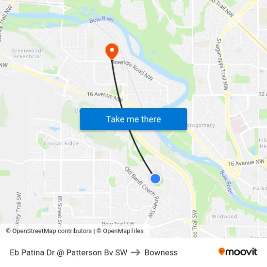 Eb Patina Dr @ Patterson Bv SW to Bowness map