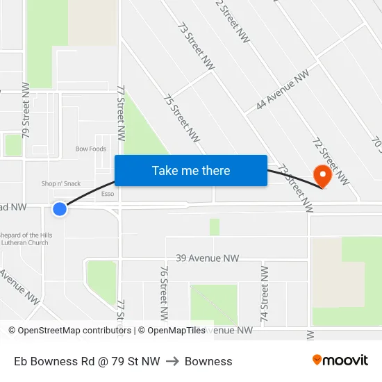 Eb Bowness Rd @ 79 St NW to Bowness map