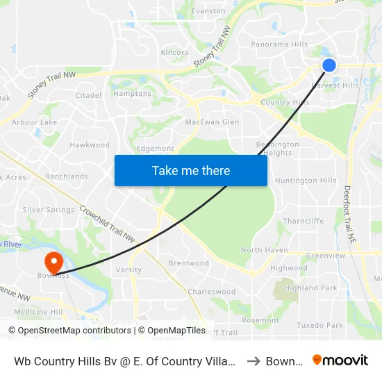 Wb Country Hills Bv @ E. Of Country Village Wy NE to Bowness map