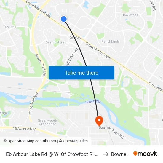 Eb Arbour Lake Rd @ W. Of Crowfoot Ri NW to Bowness map