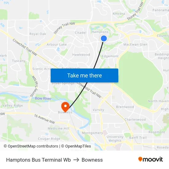 Hamptons Bus Terminal Wb to Bowness map