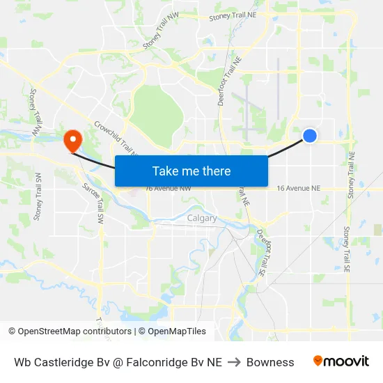 Wb Castleridge Bv @ Falconridge Bv NE to Bowness map