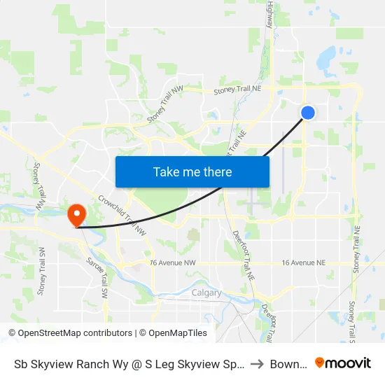 Sb Skyview Ranch Wy @ S Leg Skyview Springs Cr NE to Bowness map