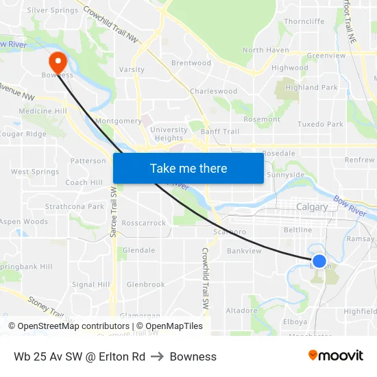 Wb 25 Av SW @ Erlton Rd to Bowness map