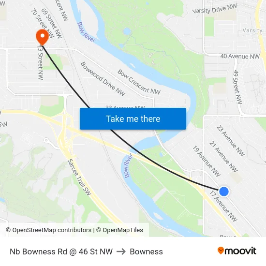 Nb Bowness Rd @ 46 St NW to Bowness map