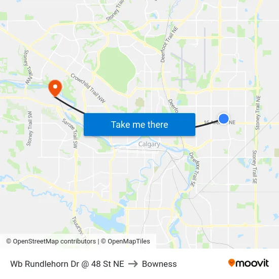 Wb Rundlehorn Dr @ 48 St NE to Bowness map