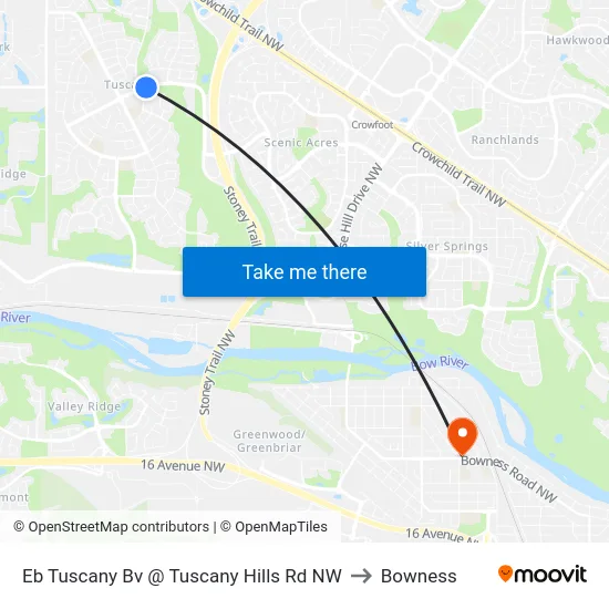 Eb Tuscany Bv @ Tuscany Hills Rd NW to Bowness map