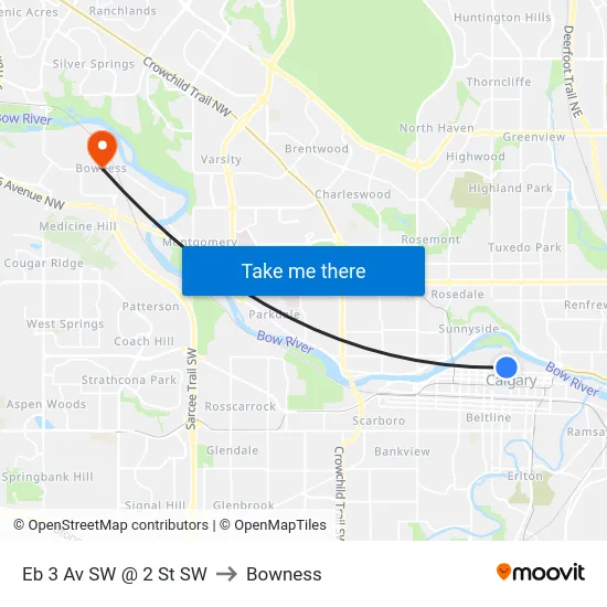 Eb 3 Av SW @ 2 St SW to Bowness map