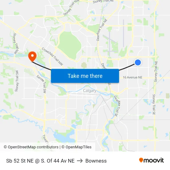 Sb 52 St NE @ S. Of 44 Av NE to Bowness map