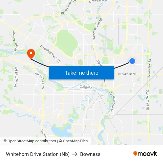 Whitehorn Drive Station (Nb) to Bowness map