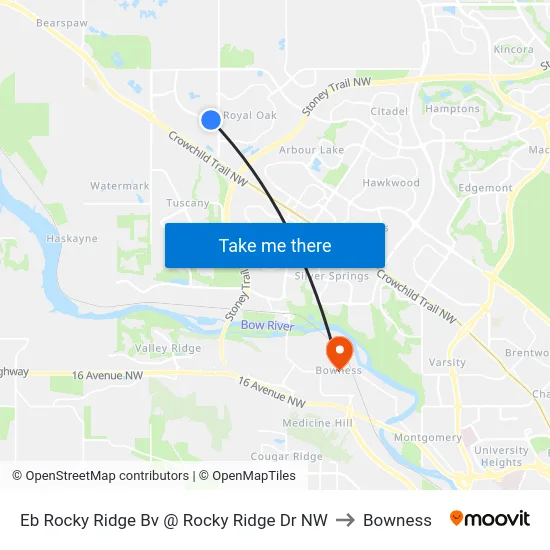 Eb Rocky Ridge Bv @ Rocky Ridge Dr NW to Bowness map