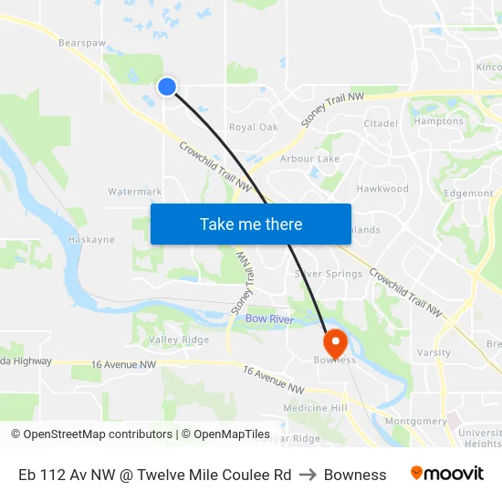 Eb 112 Av NW @ Twelve Mile Coulee  Rd to Bowness map