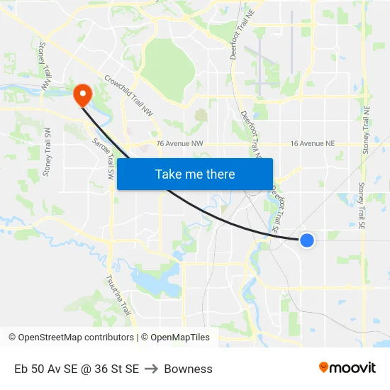 Eb 50 Av SE @ 36 St SE to Bowness map