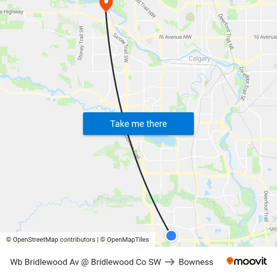 Wb Bridlewood Av @ Bridlewood Co SW to Bowness map