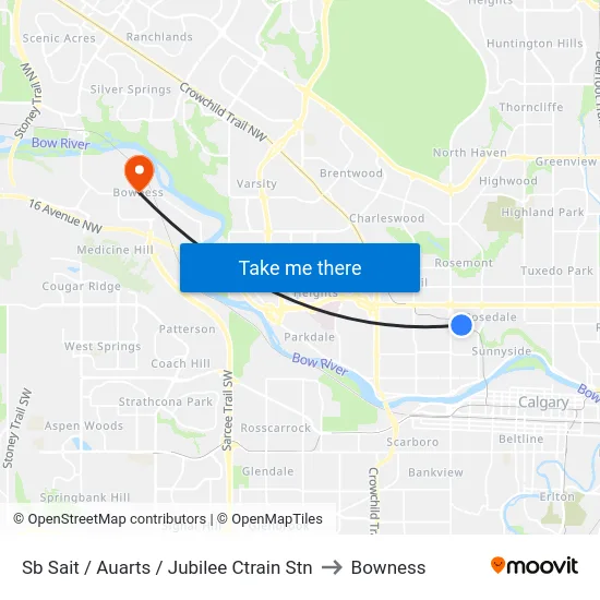 Sb Sait / Auarts / Jubilee Ctrain Stn to Bowness map