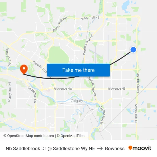 Nb Saddlebrook Dr @ Saddlestone Wy NE to Bowness map