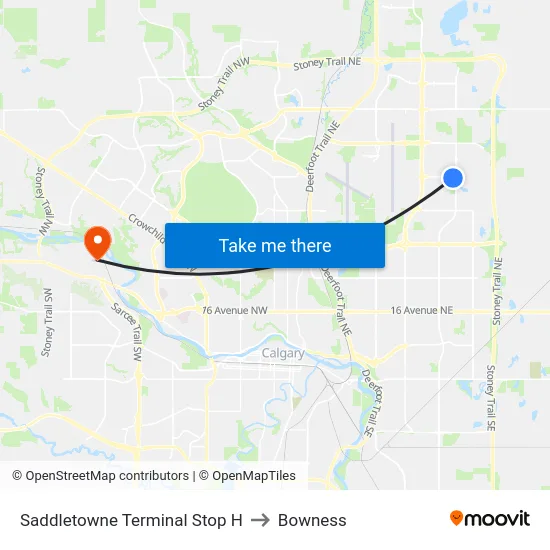Saddletowne Terminal Stop H to Bowness map