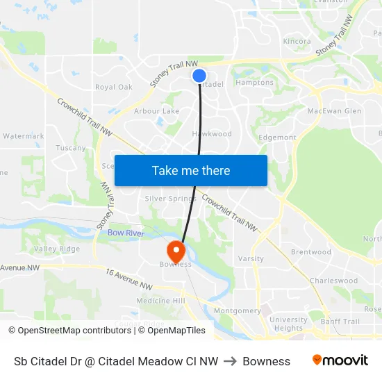 Sb Citadel Dr @ Citadel Meadow Cl NW to Bowness map