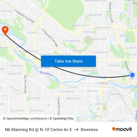 Nb Manning Rd @ N. Of Centre Av E to Bowness map