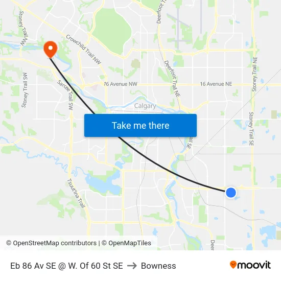 Eb 86 Av SE @ W. Of 60 St SE to Bowness map