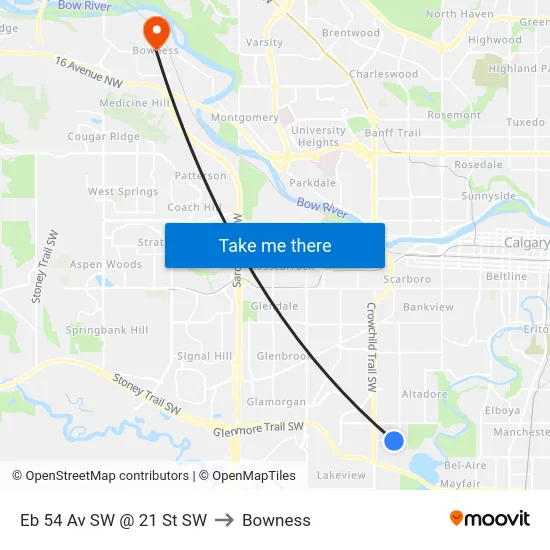 Eb 54 Av SW @ 21 St SW to Bowness map