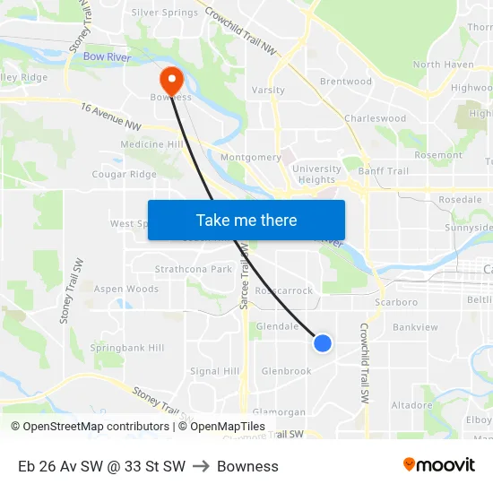 Eb 26 Av SW @ 33 St SW to Bowness map