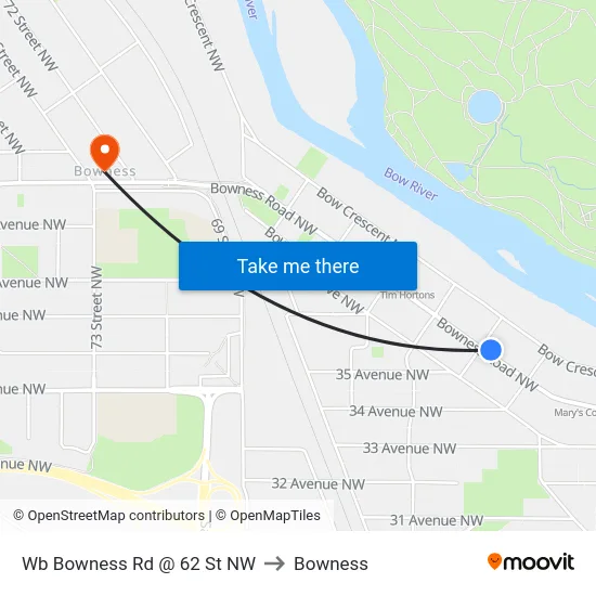 Wb Bowness Rd @ 62 St NW to Bowness map