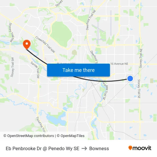Eb Penbrooke Dr @ Penedo Wy SE to Bowness map