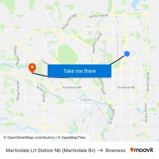 Martindale Lrt Station Nb (Martindale Bv) to Bowness map