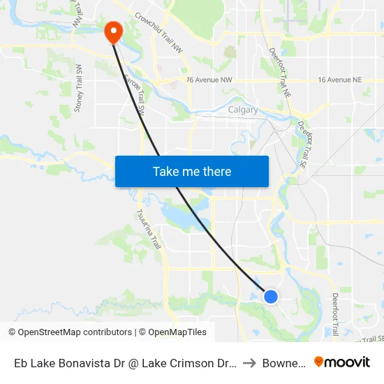 Eb Lake Bonavista Dr @ Lake Crimson Dr SE to Bowness map