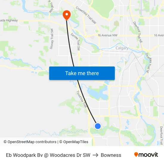 Eb Woodpark Bv @ Woodacres Dr SW to Bowness map