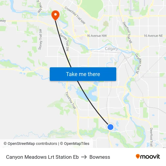 Canyon Meadows Lrt Station Eb to Bowness map