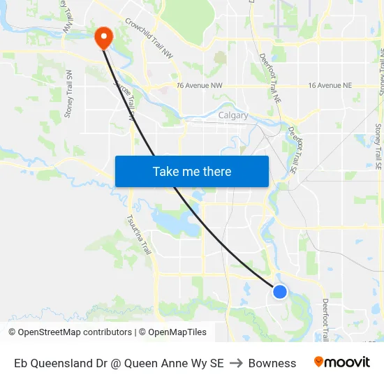 Eb Queensland Dr @ Queen Anne Wy SE to Bowness map
