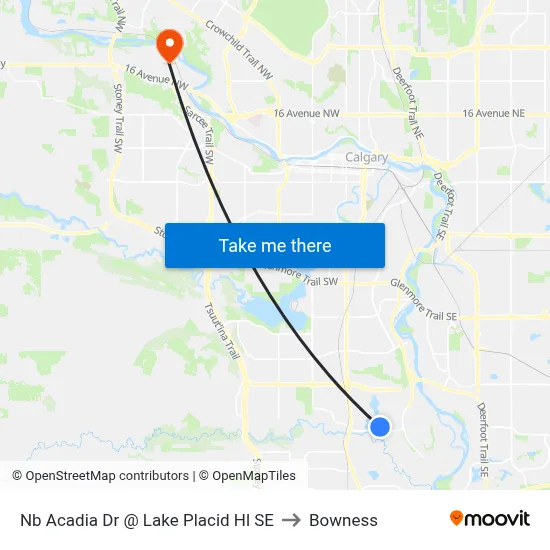 Nb Acadia Dr @ Lake Placid Hl SE to Bowness map