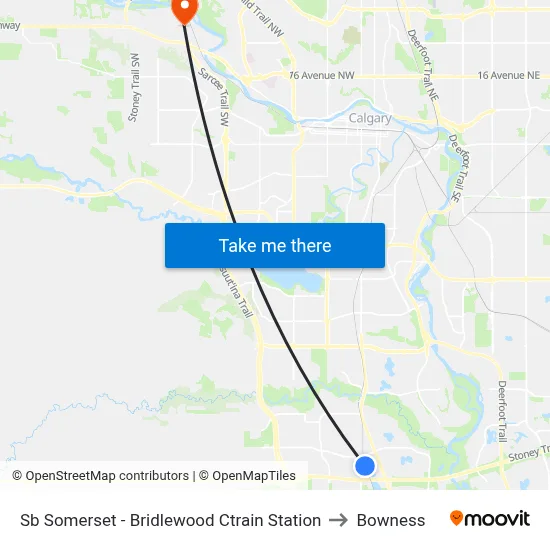 Sb Somerset - Bridlewood Ctrain Station to Bowness map