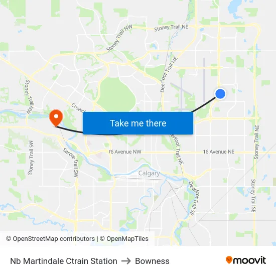 Nb Martindale Ctrain Station to Bowness map
