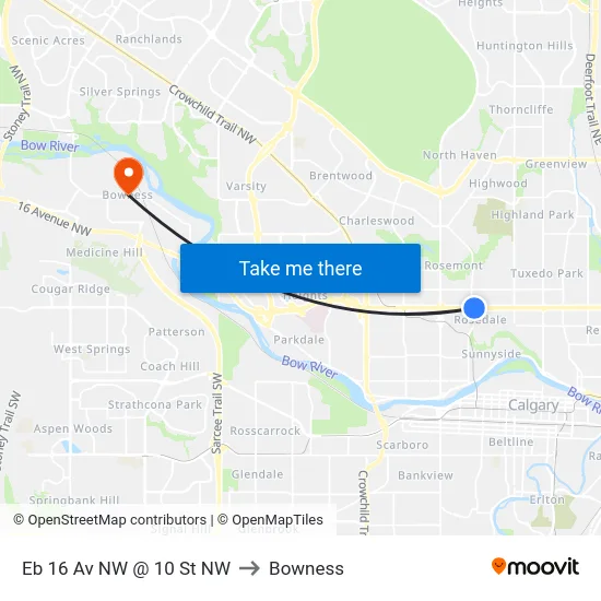 Eb 16 Av NW @ 10 St NW to Bowness map