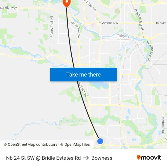 Nb 24 St SW @ Bridle Estates Rd to Bowness map