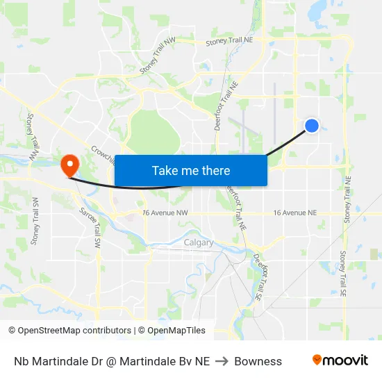 Nb Martindale Dr @ Martindale Bv NE to Bowness map