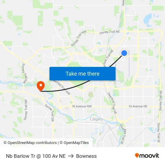 Nb Barlow Tr @ 100 Av NE to Bowness map