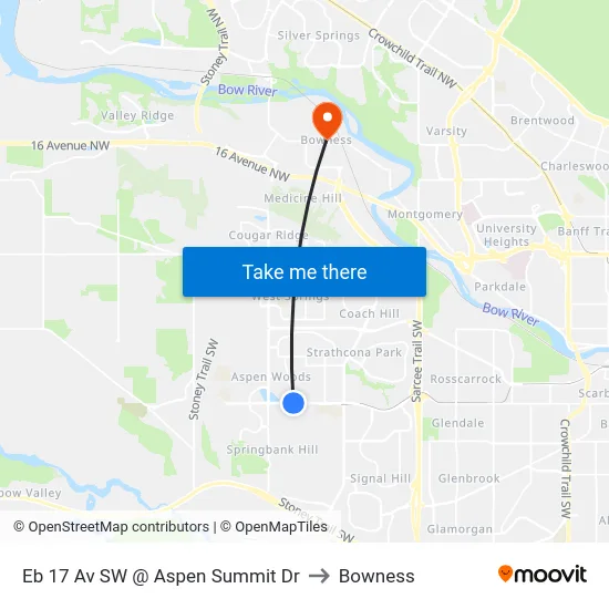 Eb 17 Av SW @ Aspen Summit Dr to Bowness map