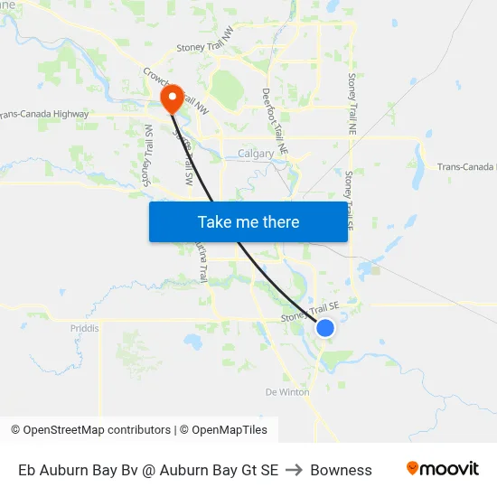 Eb Auburn Bay Bv @ Auburn Bay Gt SE to Bowness map