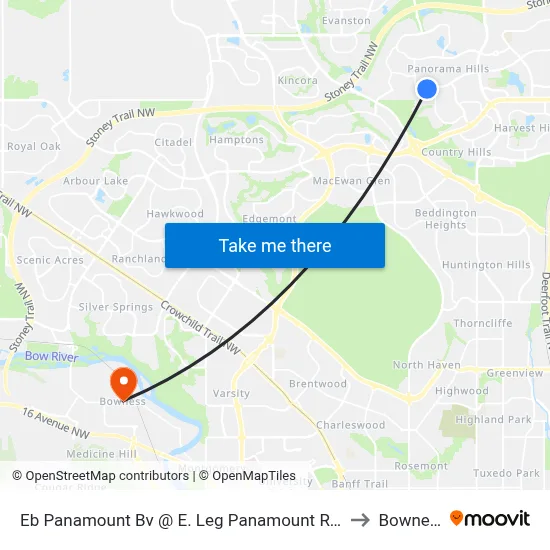 Eb Panamount Bv @ E. Leg Panamount Rd NW to Bowness map