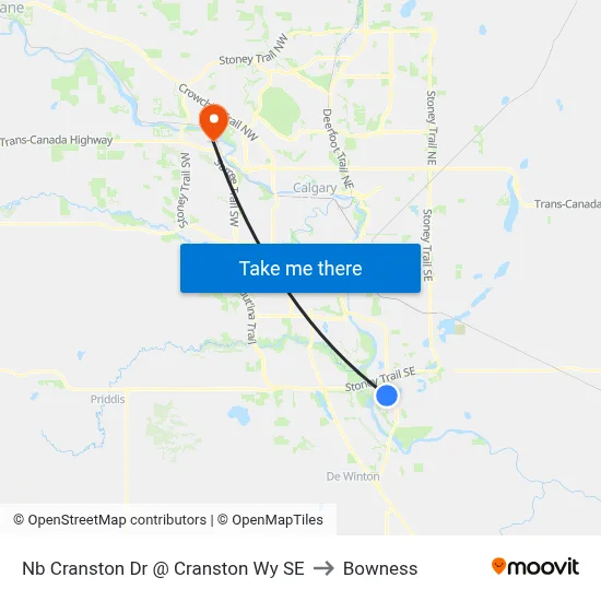 Nb Cranston Dr @ Cranston Wy SE to Bowness map