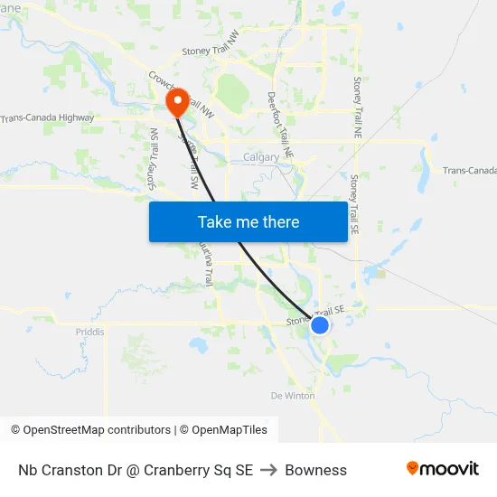 Nb Cranston Dr @ Cranberry Sq SE to Bowness map