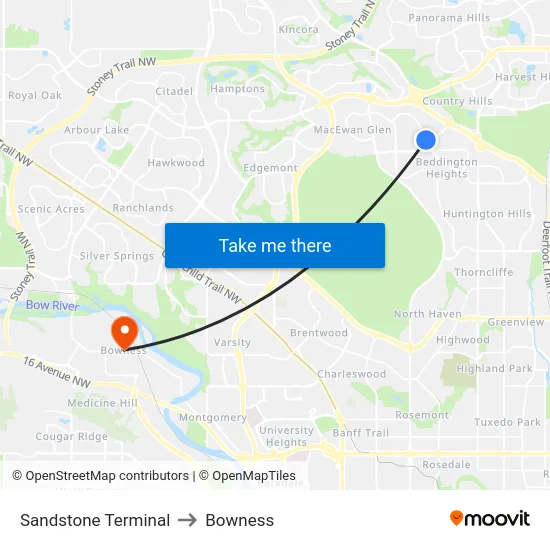 Sandstone Terminal to Bowness map