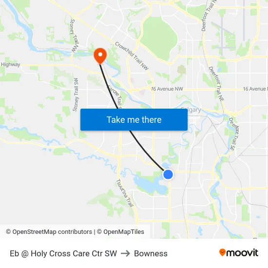 Eb @ Holy Cross Care Ctr SW to Bowness map