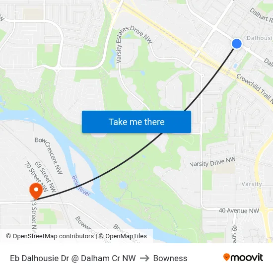 Eb Dalhousie Dr @ Dalham Cr NW to Bowness map