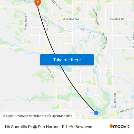 Nb Sunmills Dr @ Sun Harbour Rd to Bowness map