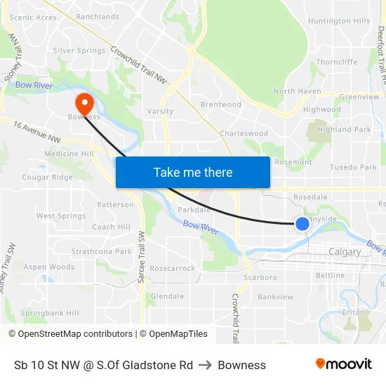 Sb 10 St NW @ S.Of Gladstone Rd to Bowness map